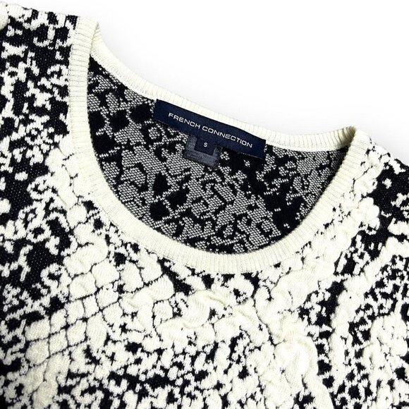French Connection WOOL Luxury Designer Raised Shirt Sweater - Womens S - Picture 2 of 4